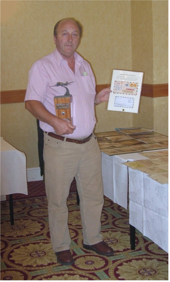 ASCGB - 2004 Convention at Corby (weekend), Eddie Spicer shows a page from his competition entry which won him the Aero-Philatelic Class